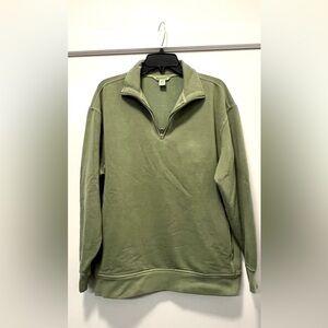New without tag Athleta forever fleece 1/4 zip sweatshirt size S eucalyptus